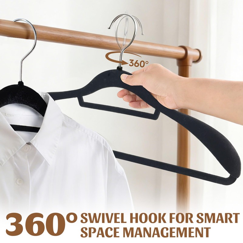 10 Pack Velvet Hangers, Wide Shoulder Heavy Duty Suit Hangers