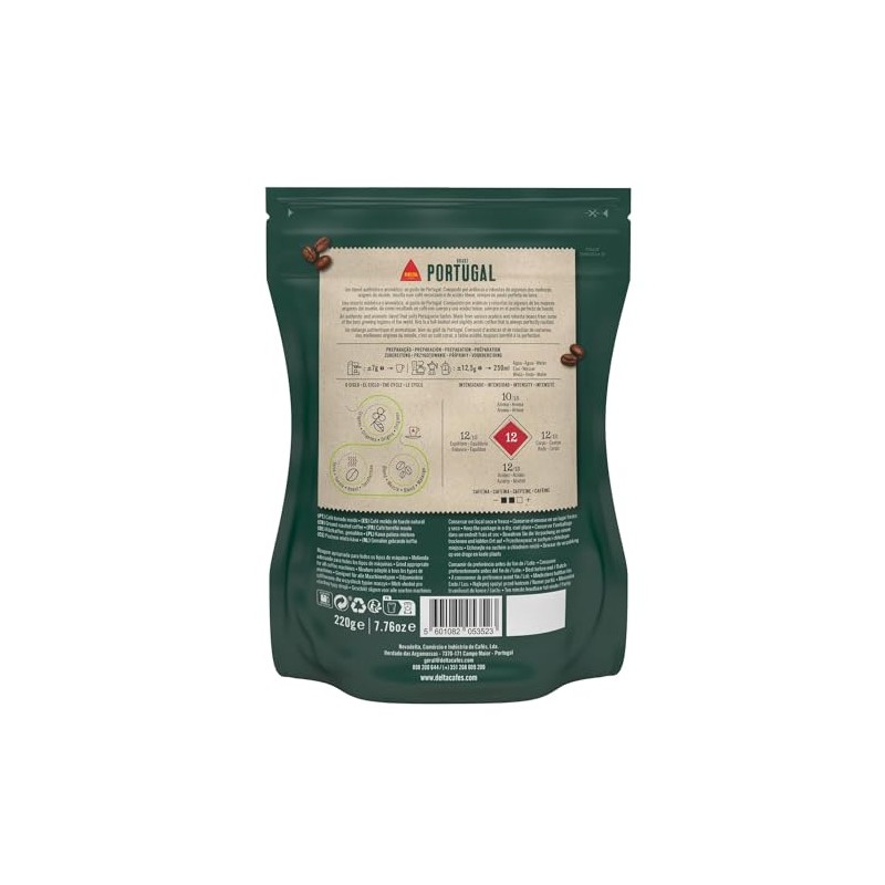 Delta Cafés Portugal Ground Coffee, Smooth and Delicious Medium Roast