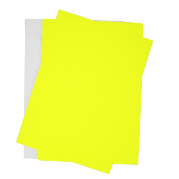 50 Labels in Neon Yellow, DIN A5 Large, Neon Paper