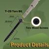 Wavanta 50Pcs Decking Screws, 4.8 x 100mm Black Wood Screws,