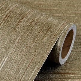 Livelynine Papel Tapiz de Lujo con Textura Dorada de 15.8 x 394 Pulgadas Despegar y Pegar Rollos de Papel Tapiz de Tela de Hierba para Baño Cocina Decoración de Pared de Acento Retro Sala de Estar