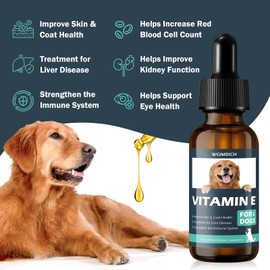 Vitamin E for Dogs 30 ML - Dog Vitamins E - Vitamin E Dropper for Dogs, Improve Skin & Coat Health, Treatment for Liver Disease, Strengthen Immune System - Natural Formula for All Ages, and Breeds
