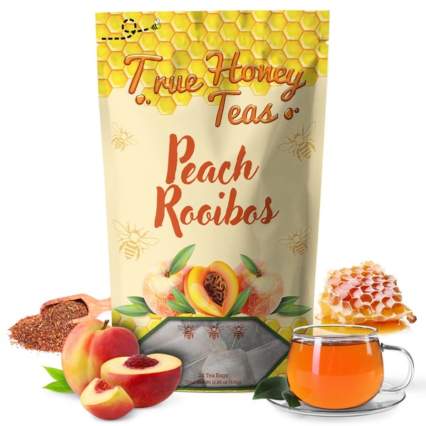 True Honey Teas Peach Rooibos Tea Bags - All Natural