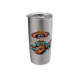 Sombrero Skeleton Mexico Dia De Los Muertos Mexican Fiesta Stainless Steel Insulated Tumbler