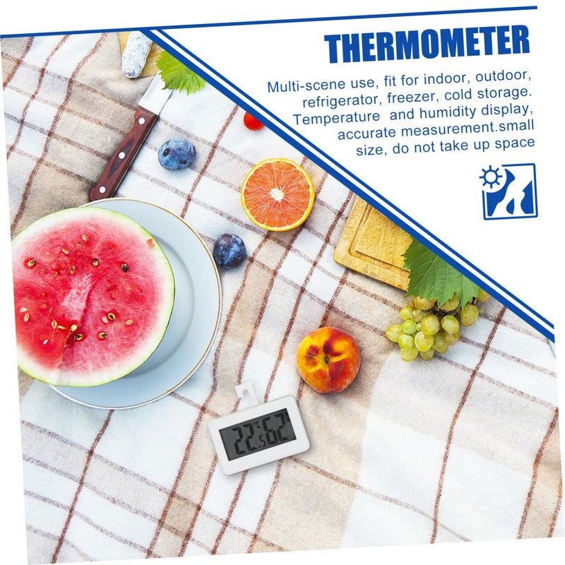 SHOWERORO Digital Refrigerator Thermometer Humidity Accurate Freezer Hygrometer with Temperature