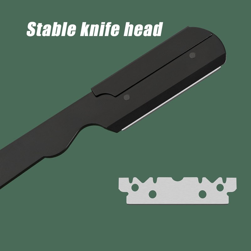Foldable Beard Blade Holder Stainless Steel Composite Wood Beard Knife