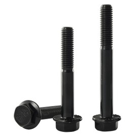 YIIFLY M8 x 65mm Flanged Hex Head Bolts Flange Hexagon Screws, M8x1.25 Bolt, 10.9 Grade Alloy Steel, Hexagon Head Bolts, Black Zinc Finish, Half Thread,Quantity 8