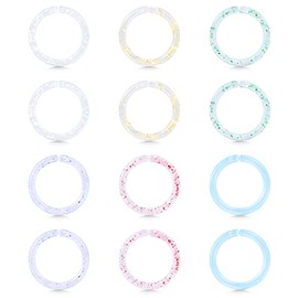 D.Bella 16g Plastic Septum Rings Nose Hoop Rings Retainer for Work Surgery Bioflex Cartilage Tragus Helix Lobe Earrings Flexible Lip Piercing Retainer Clicker Rings Retainer 8mm