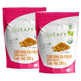Leafy Pack 2 Cúrcuma en Polvo Orgánica Antiinflamatorio 200g