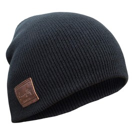 Grace Folly Knit Beanie Hat Cap for Men or Women (Black)