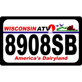 ATV license Plate, Wisconsin ATV License Plate Wisconsin ATV Printed Plate, WI ATV  Aluminum plate Reg number required to ship