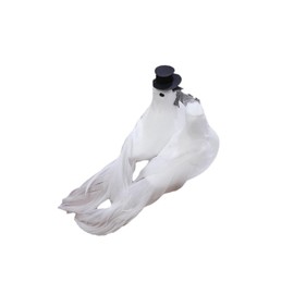 Weenwill White Dove Model, 1 Pair Bird Sculpture Ornaments, Toy, Birds, Doves, Wedding Decoration, Outdoor Decoration, Foam Decorations, for Small Wedding Decoration, Artificial Figures