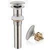 Pop up Sink Drain Stopper Without Overflow Brushed Nickel for