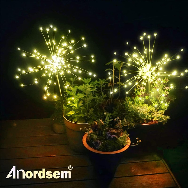 Anordsem Solar Lights Outdoor Decorative: Bendable Copper Wire with 120