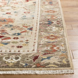 Safavieh Kashan Collection KSN303K Traditional Oriental Runner, 2'6" x 8' , Beige / Taupe