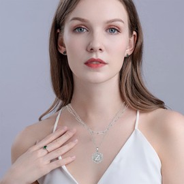 Layer Initial Necklace for Women 18K Gold Plated Layering Paperclip Link Chain Necklace Cute Hexagon Letter Pendant Initial Choker Necklace for Girls