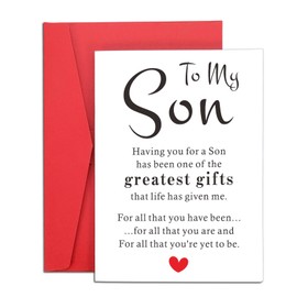 Valentines Day Cards for Son, Son Valentines Day Cards with Envelopes, Son Birthday Cards, Birthday Card for Adult Son, Valentines Day Cards for Kids, Valentines Day Gifts for Son, Son Gifts from Mom