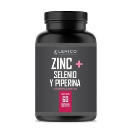 LENICO Suplemento de Zinc con Selenio y Piperina 500 mg  60 Cpsulas para Bienestar General  Con Antioxidantes Naturales  Suplemento Diario para...    