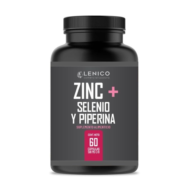 LENICO Suplemento de Zinc con Selenio y Piperina 500 mg