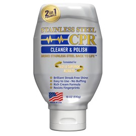 Stainless Steel CPR 18oz- 2-in-1 Kitchen Stainless Steel Cleaner and Polish for Appliances- Cleaner Removes Fingerprints, Water Marks and Grease. Refrigerator Cleaners, Stoves, & Dishwashers