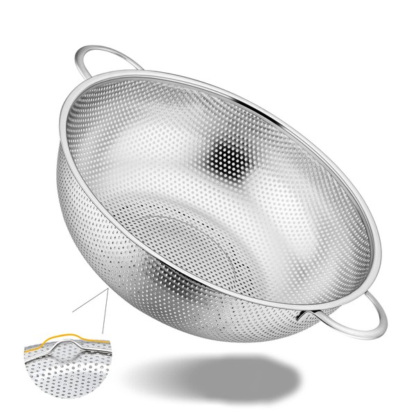 Homikit Strainer, Stainless Steel Kitchen Strainer, Pasta Strainer with Handles,