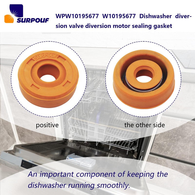 W10195677 WPW10195677 Dishwasher Diverter Valve Seal Grommet Compatible with Whirlpool