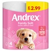 Andrex Gentle Clean Toilet Rolls - 4 Tissue Rolls- Gentle