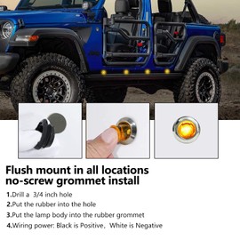 YOMTOVM 20PCS 3/4" Amber Round LED Side Marker Lights, 12V Trailer Clearance Lights with Chrome Grommets for Trailer Truck Car RV ATV