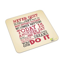 FM077 Never quit/Today is another day/You can do it/Inspirational positivity quote Novelty Funny Idea Glossy Metal Square Fridge Magnet
