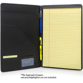 Legal Size Padfolio, 8.5 x 14 Inch Portfolio Folder for Legal Pad, Professional Padfolio for Job Interviews, Business Meetings, and Attorneys