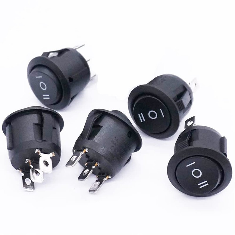 SAMCOS Switch Power Rocker Switch 3 Way Switch Snap-in Round