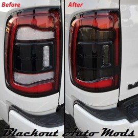 Blackout Auto Mods Tail Light Blackout Precut Smoke Vinyl Overlay Tint For 2019-2024 RAM Pickup
