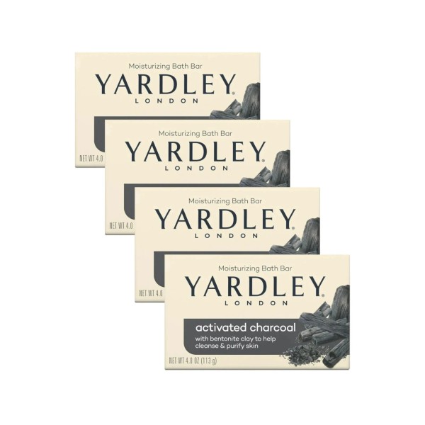 Yardley London Moisturizing Bath Bar Activated Charcoal 4 Oz. -
