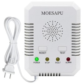 2-in-1 Carbon Monoxide Gas Leak Detector with Cord, Plug-in Wall Combination Meter for Propane CO in Home, Audible Alarm Safety for Explosive Methane Ethane Butane LP Gas, BH-H3