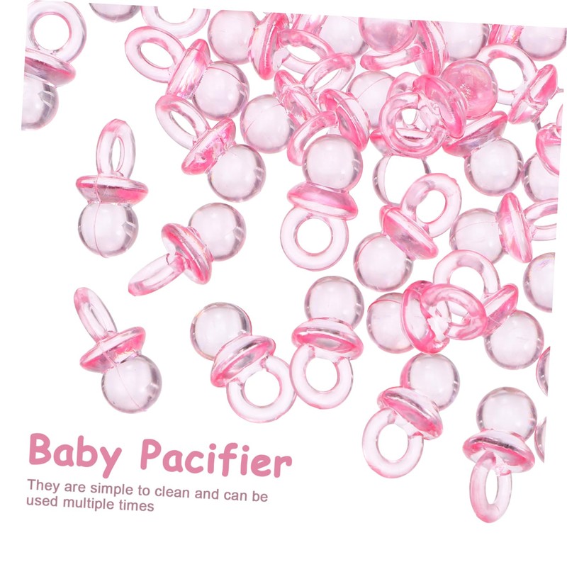 Gatuida 100 Pcs Mini Acrylic Pacifiers for Shower Games Reusable