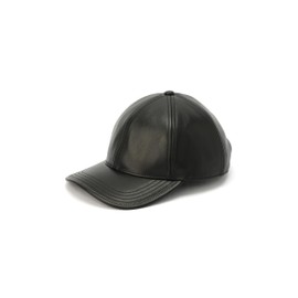 Coach Women's Leather Baseball HAT, Black, M/L