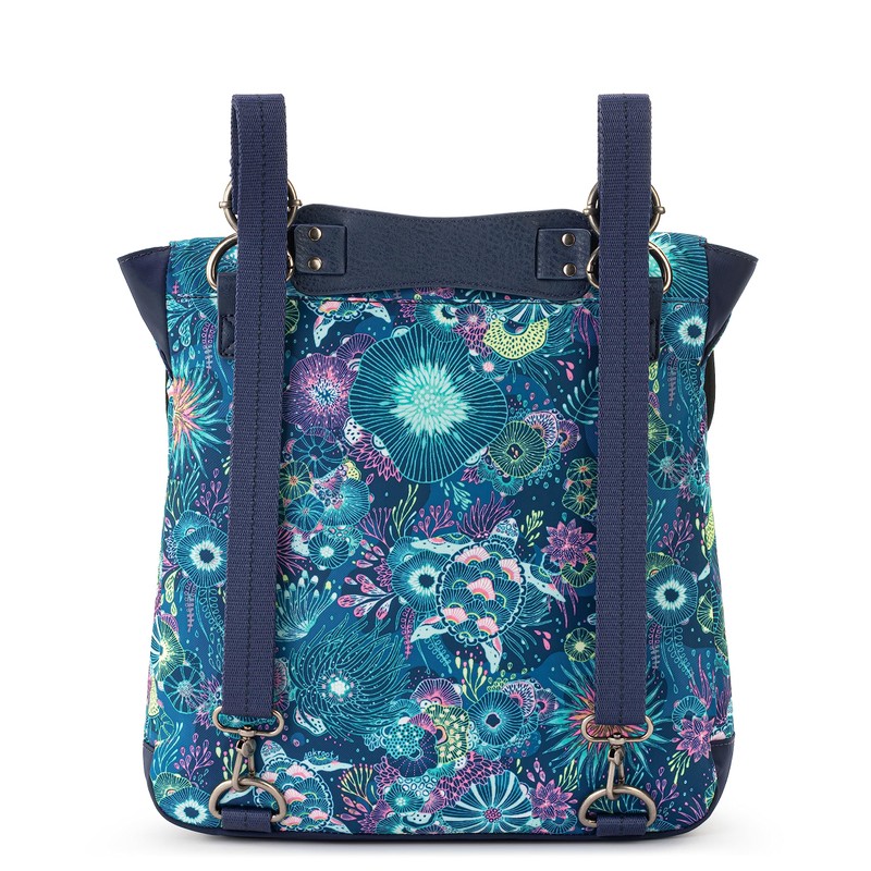 Sakroots Olympic Convertible Backpack in EcoTwill, Adjustable Straps, Royal Blue