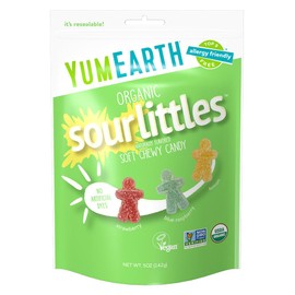 YumEarth Organic Sour Littles Chewy Candy - Allergy Friendly (Top 9 Free), No Artificial Dyes or Flavors, Non GMO, Gluten Free, Vegan Candy Snacks - 5 Ounce Bag
