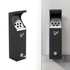 lukar Commercial Wall Mounted Trash Can with Lock, Easy to Clean, Metal Garbage Can Trash Bin for Office, Pub, Factory, Club, Street, Garden