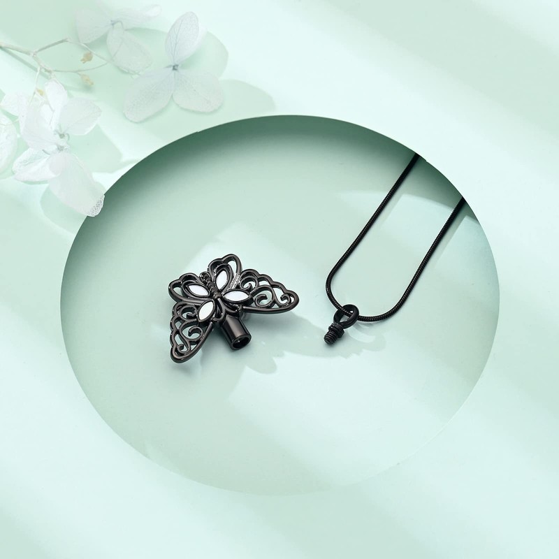 Butterfly Urn Necklace for Ashes Stainless Steel Keepsake Memorial Urn
