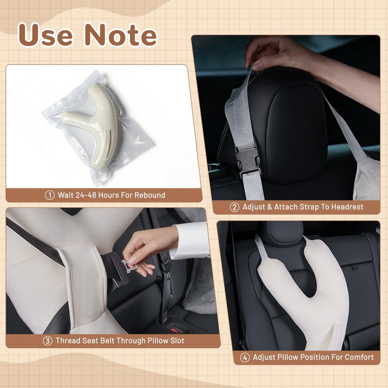 Car Travel Pillow for Kids and Adults, Y-Shaped Plush Neck