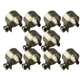 Boltza® Stainless Steel SS304 Mini Fuel Hose Line Pipe Clips x10 (11-13mm)