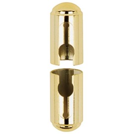 cyclingcolors 2 x Decorative Sleeve Door Hinge Covers Door Hinge Round Window Door Hinge Cap Protection Furniture Cover Caps 16 mm Polished Brass Look