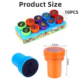 10PCS Assorted Stamps for Kids, Self-Inking Stampers for Arts and Crafts, Novelty Toys for Kids Birthday Gift, Perfect Party, Loot or Prize Bag Filler, Teacher Stamps,Dinosaur Stamps