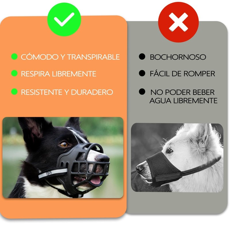 IJHFNL 3 pcs Bozal Ajustable de Silicona Suave para Perros,Bozal
