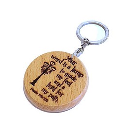 Bible Verse Keyring Keychain Gift Your Word is A LAMP to Guide My FEET and A Light for My Path Psalm 119:105