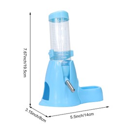 Litewoo Hamster Water Bottle with Food Container Base Hut No Drip Drinking Dispenser for Dwarf Hamster Rats Mouse Gerbil Mice（Blue 125 ML Removable Base）