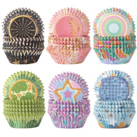 Staruby 600Pcs Standard Size Cupcake Cases, Disposable Cupcake Baking Liners Paper Cups, Muffin Liners Cupcake Wrappers Holders Baking Cups Set for Holiday Birthday Party Weddings