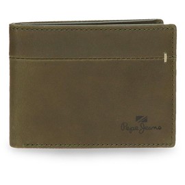 Pepe Jeans Staple Horizontal Wallet with Purse Green 11 x 8 x 1 cm Leather by Joumma Bags, Green, Talla única, Horizontal Wallet with Coin Compartment, Green, Standard size, Horizontal wallet with
