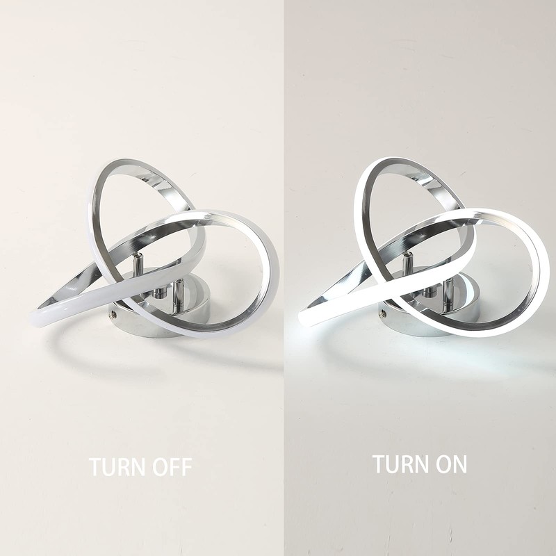 HOUZEE Ceiling Lamp Small Elegant Unique Silver LED Light Fixture
